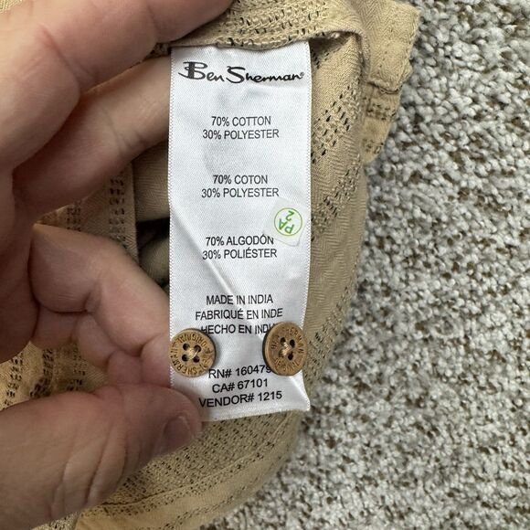 Ben Sherman Shirt Mens Medium Safari Short Sleeve Button Up Delicate Fabric New - Picture 5 of 11